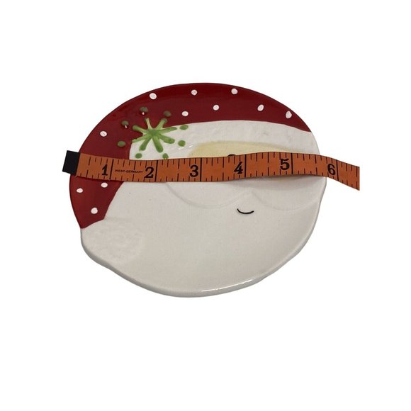 Great Gatherings 6 Inch Round Ceramic Christmas Holiday Festive Cute Santa Dish - Picture 6 of 6